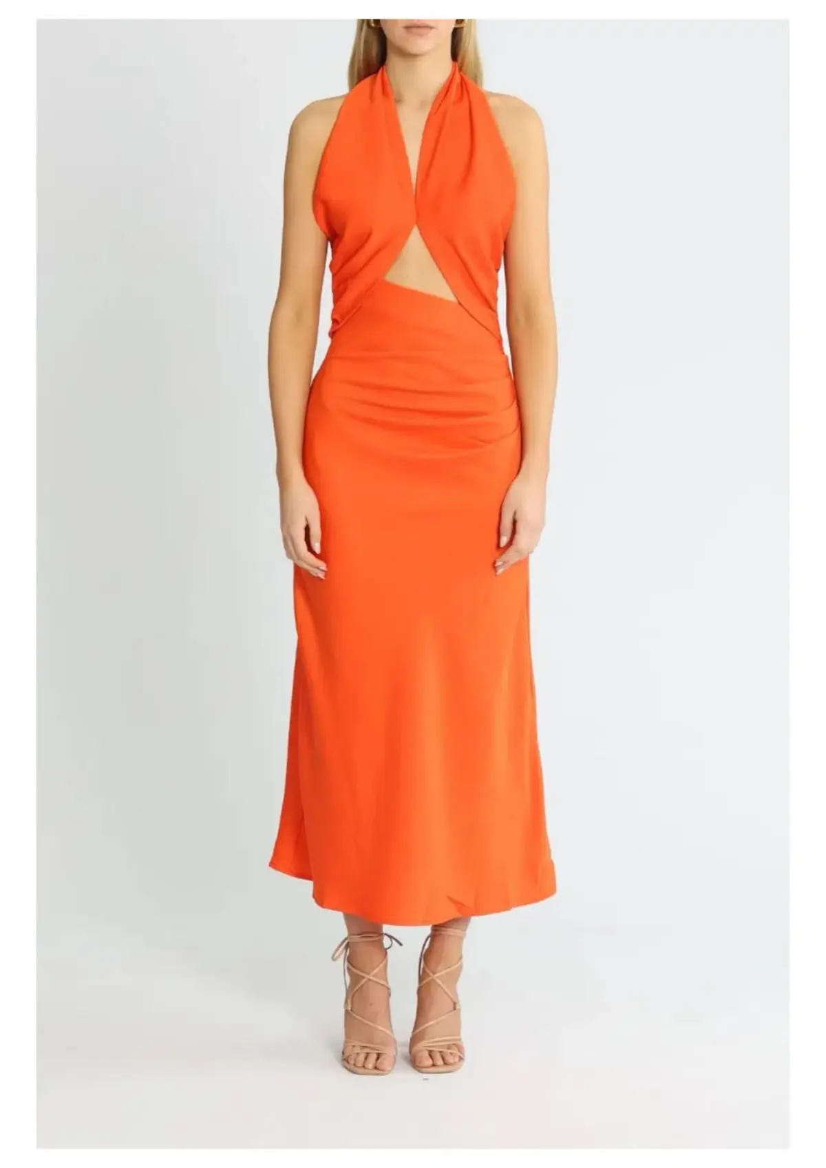 Misha Linnea Midi Dress Orange Size 8/S - Image 1