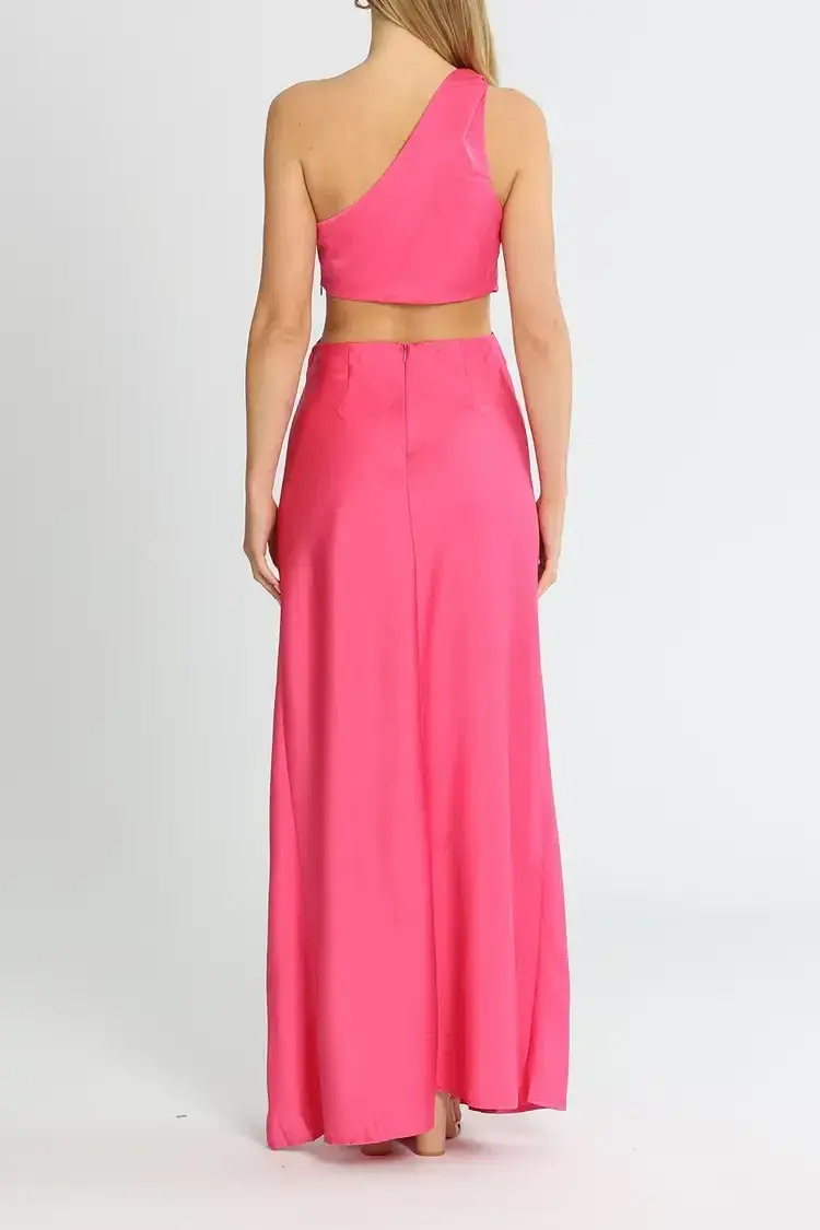 MISHA Kristin Satin Gown Pink Size 14 - Image 3