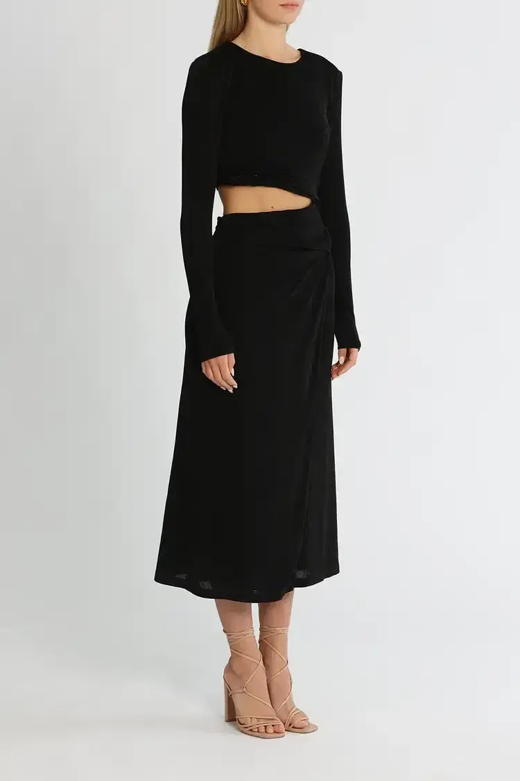 MISHA Arma Midi Dress Black Size 10/M - Image 2