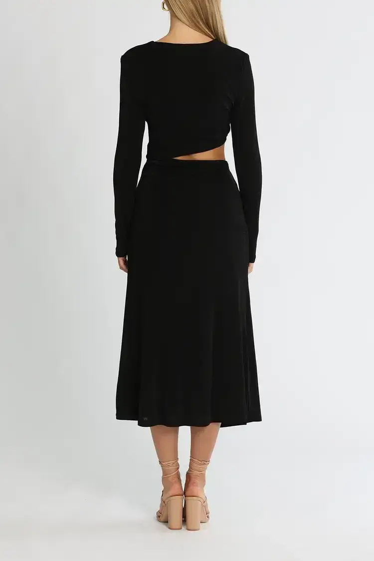 MISHA Arma Midi Dress Black Size 10/M - Image 3