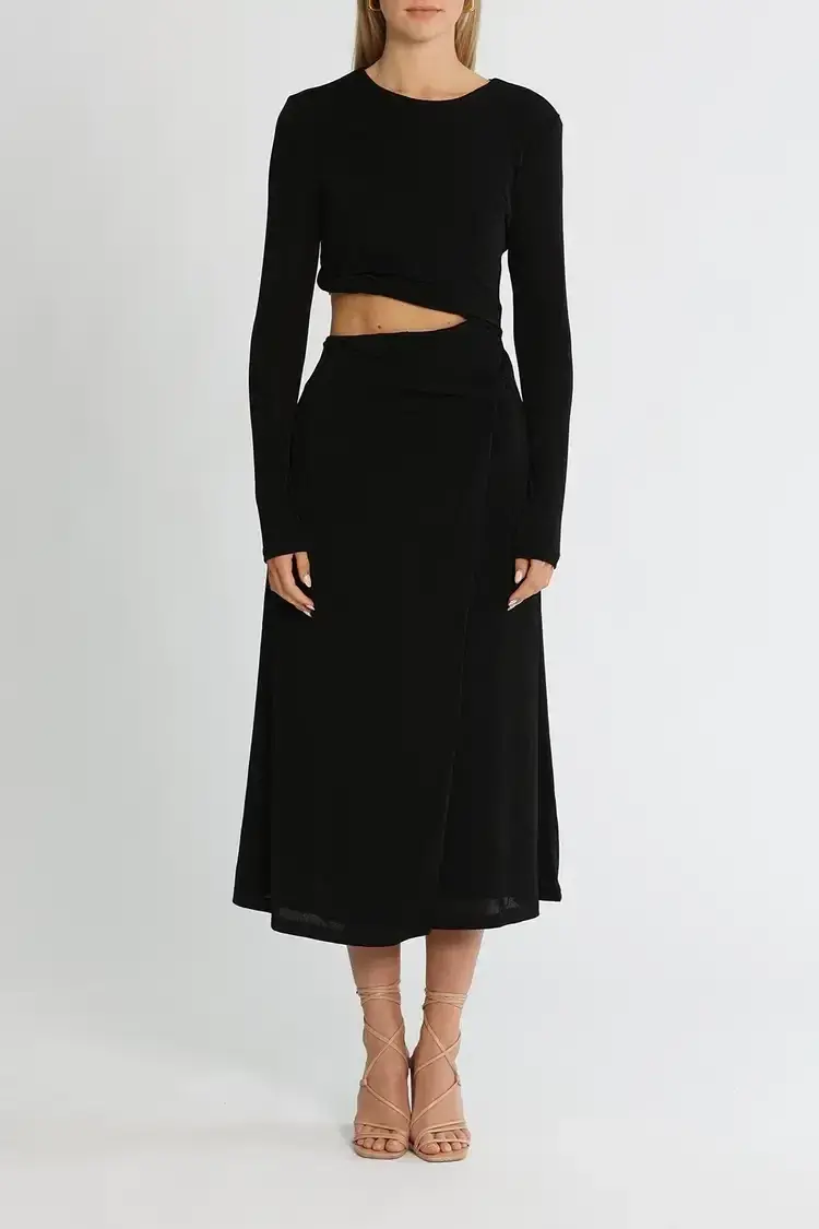 MISHA Arma Midi Dress Black Size 10/M - Image 1