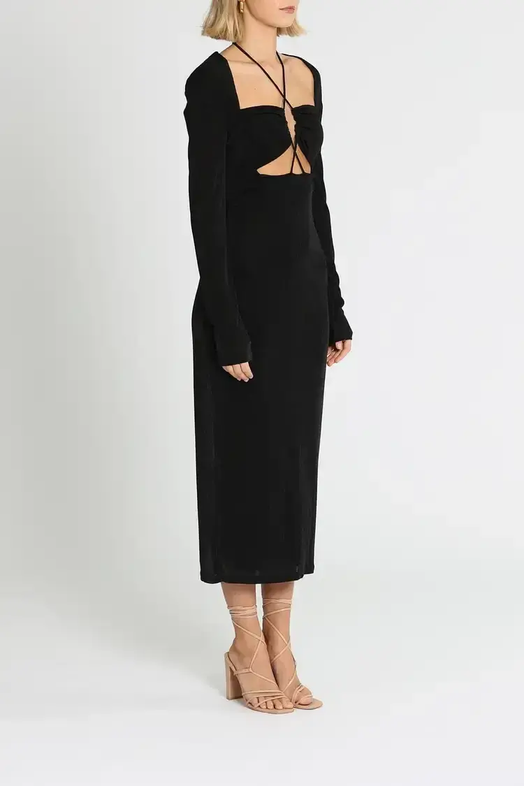 MISHA Blaire Midi Dress Black Size 12 - Image 2
