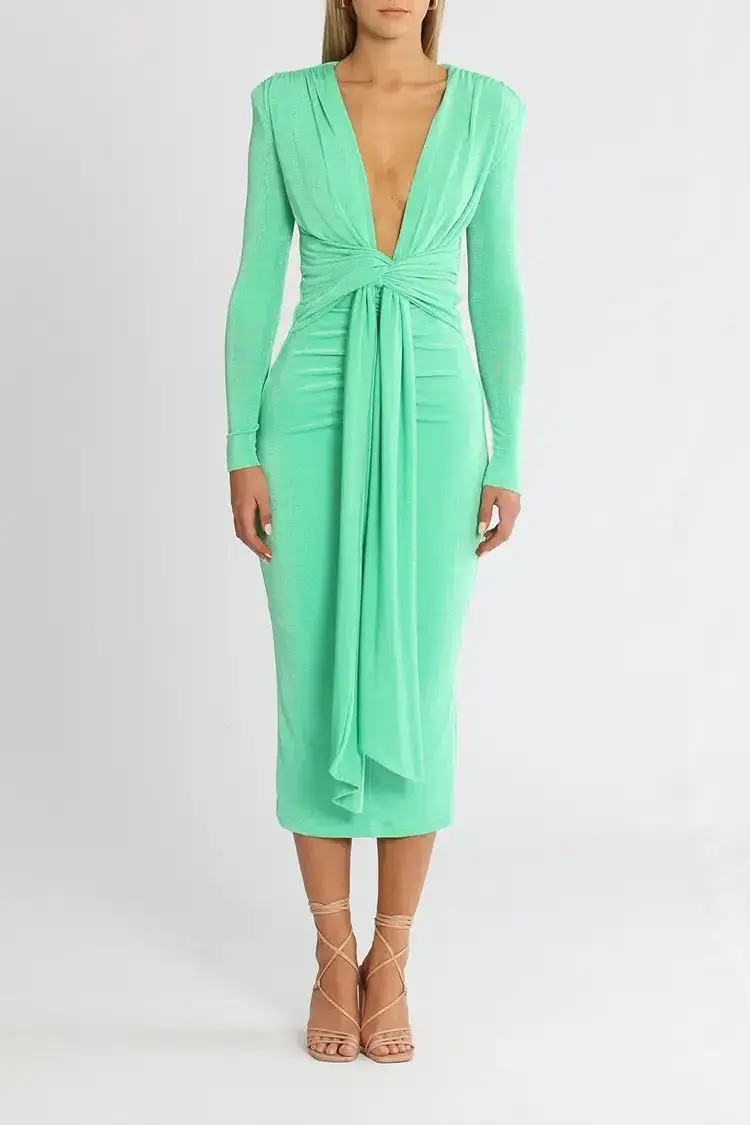 MISHA Francis Midi Dress Vivid Jade Size 12 - Image 1