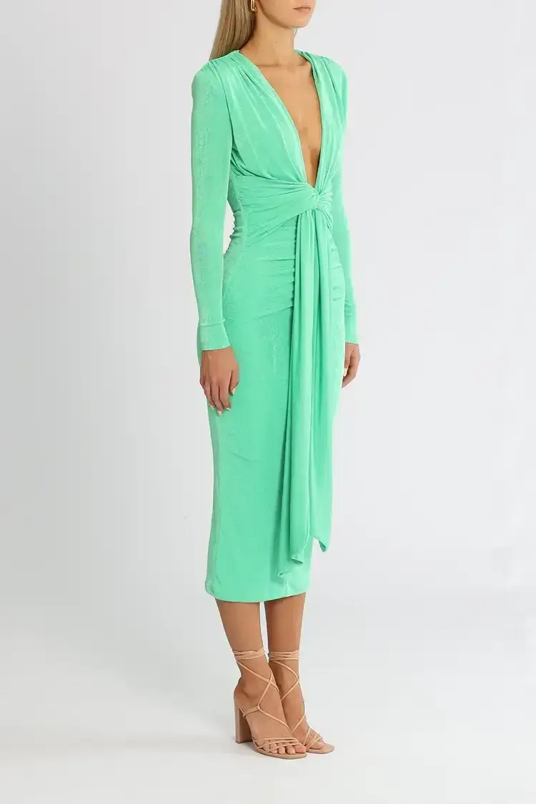 MISHA Francis Midi Dress Vivid Jade Size 6 - Image 2