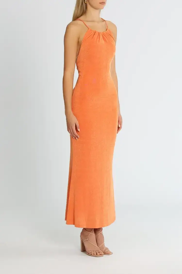 MISHA Greta Midi Dress Coral Gold Size 8/S - Image 2