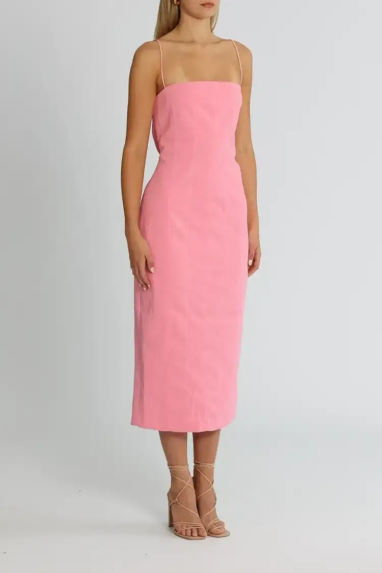 Misha Irisa Midi Dress Candy Pink Size 12/L - Image 2