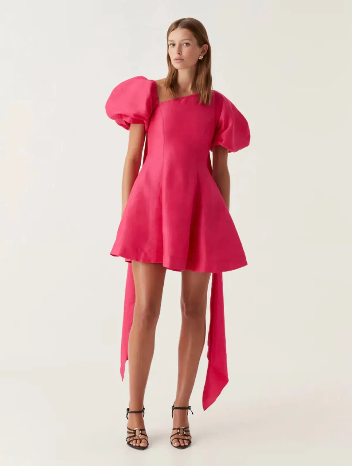 Aje Arista Tulip Sleeve Mini Dress Bougainvillea Red Size 10 - Image 1