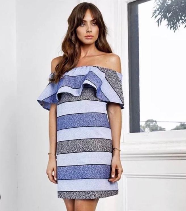 Kookai Paloma off the shoulder dress size 10 for rent on The Volte - main image