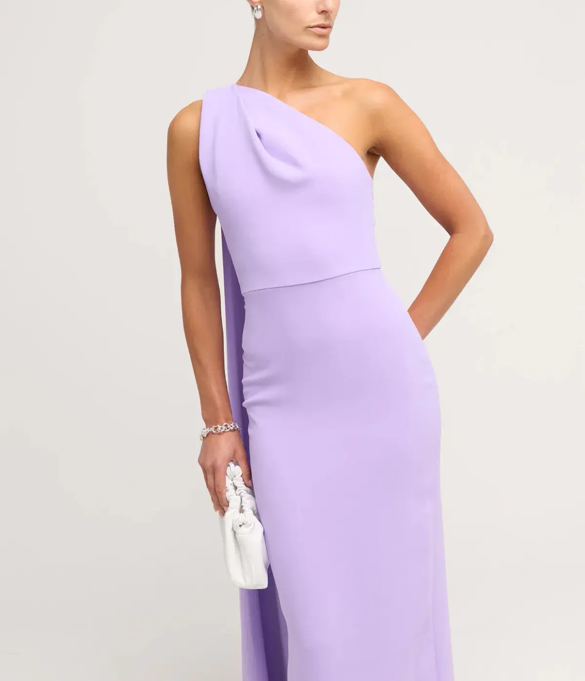 Solace London Demi Woven Crepe Dress in Lilac Size AU 8 - Image 3