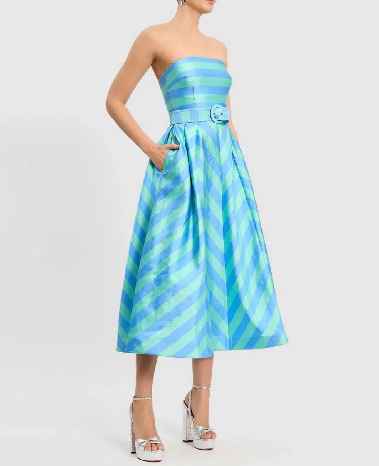 Rebecca Vallance Seychelles Midi Dress Blue Size AU 10 - Image 2