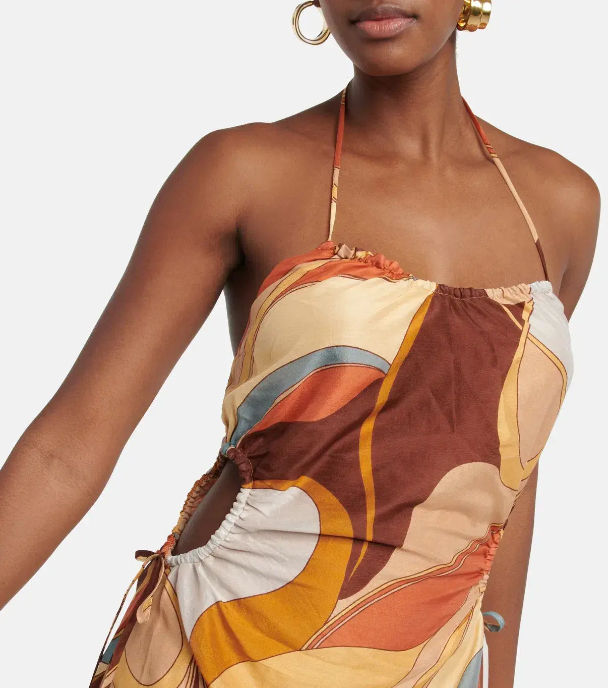 Sir the Label Vista Halter Midi Dress in Vista Print Size 2 / AU 10 - Image 3