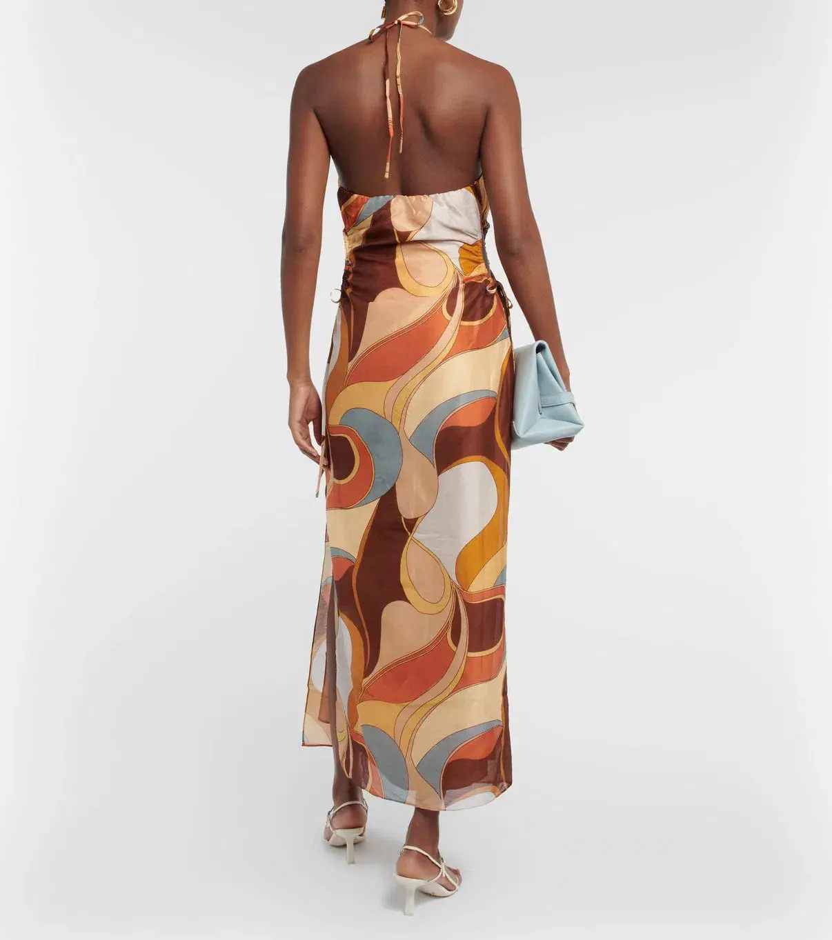 Sir the Label Vista Halter Midi Dress in Vista Print Size 2 / AU 10 - Image 2