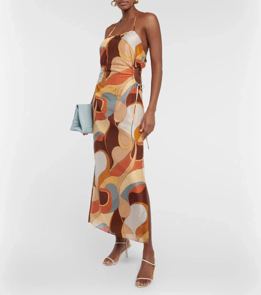 Sir the Label Vista Halter Midi Dress in Vista Print Size 2 / AU 10 - Image 1