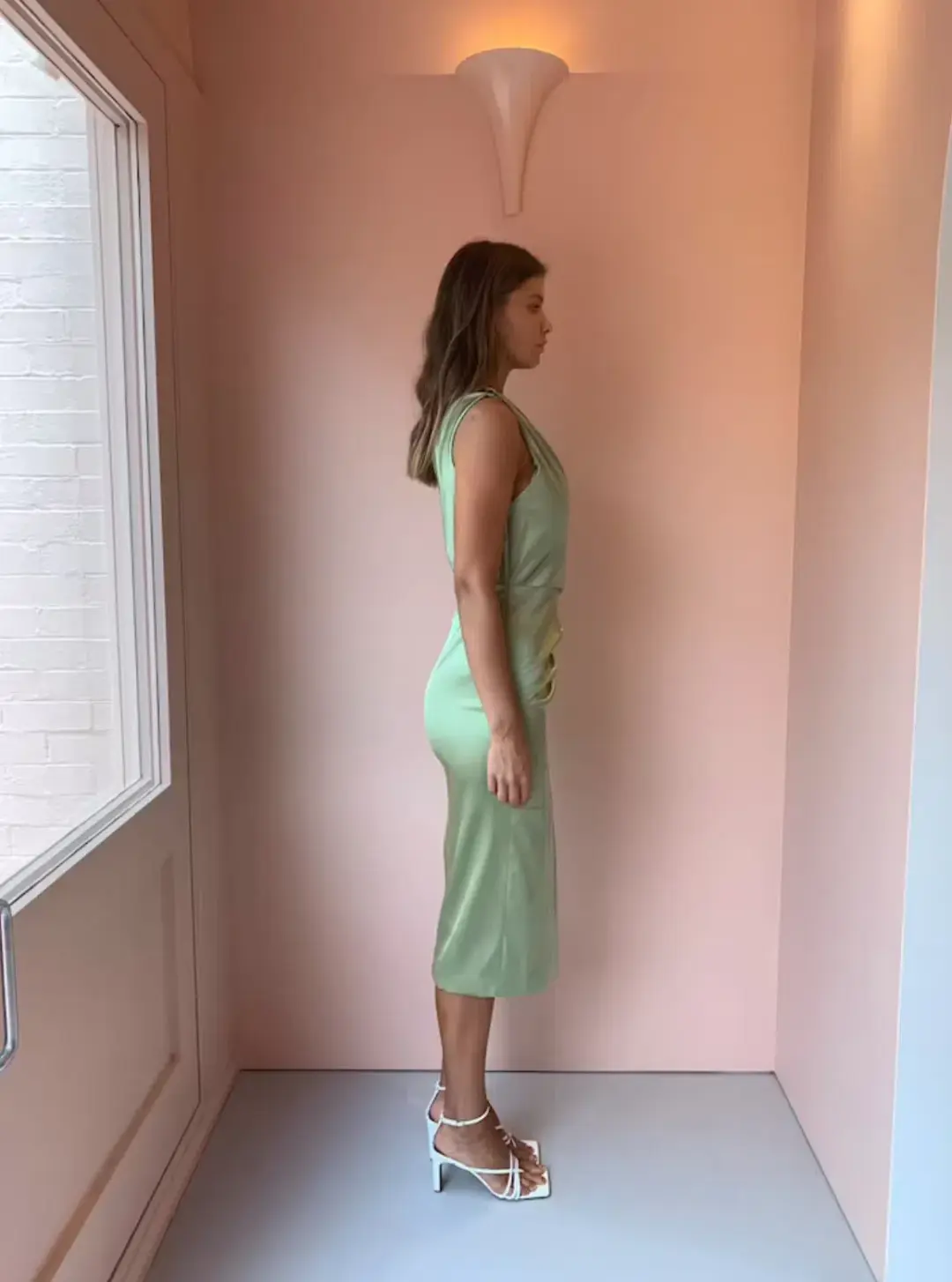 Manning Cartell Style Code Asym Midi Dress in Pistachio Green Size AU 6 for rent on The Volte - main image