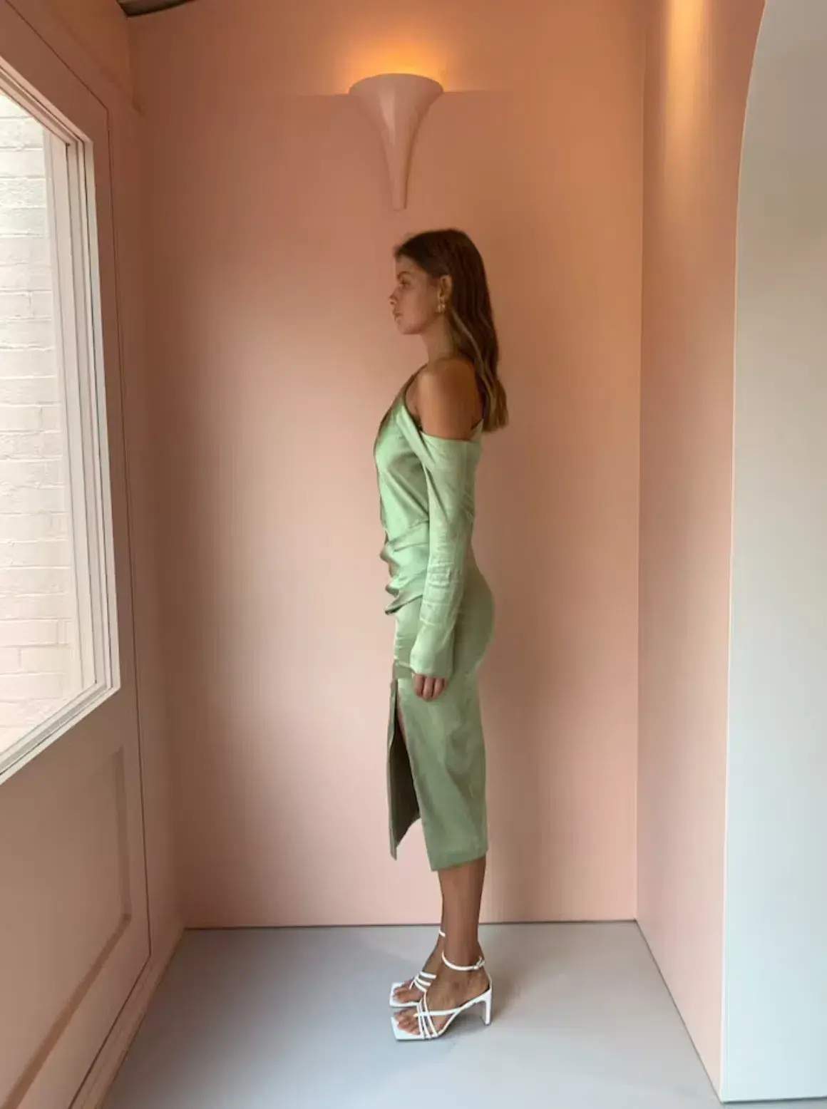 Manning Cartell Style Code Asym Midi Dress in Pistachio Green Size AU 6 - Image 4