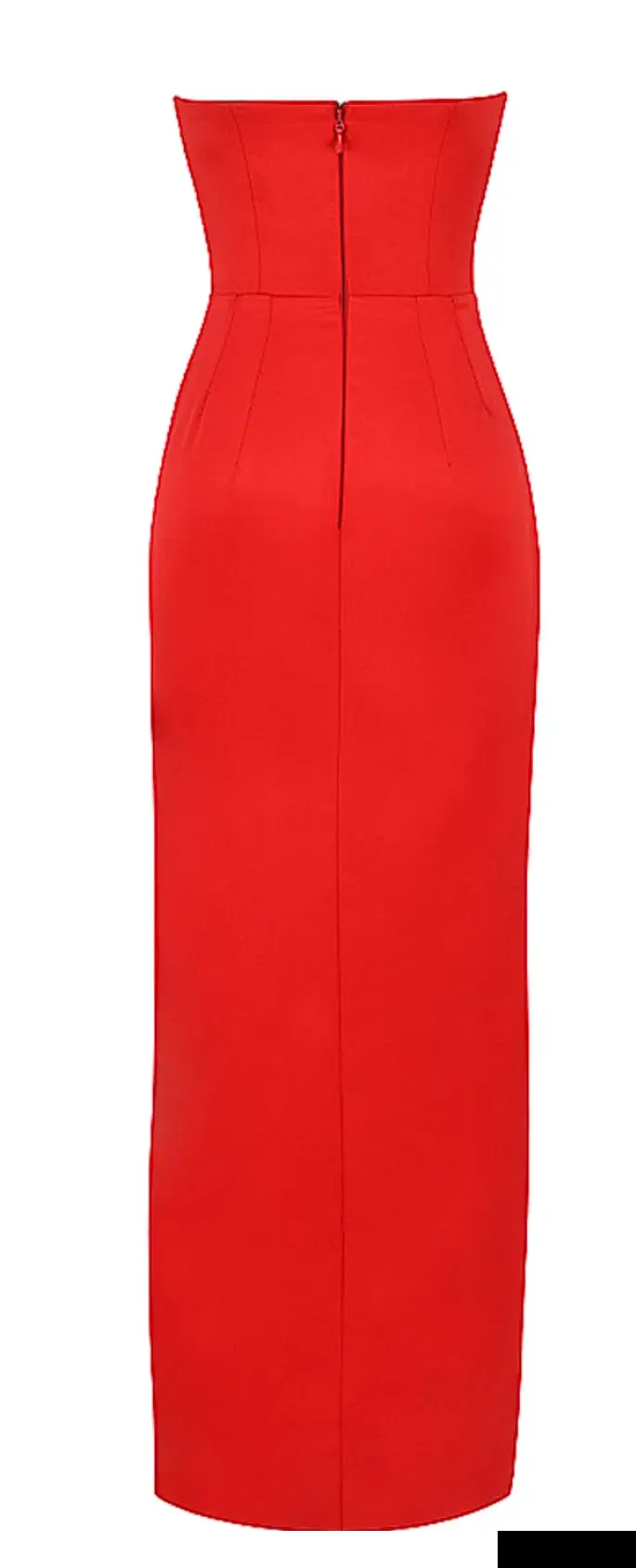 House of CB Adrienne Scarlet Satin Strapless Gown size 12 - Image 5
