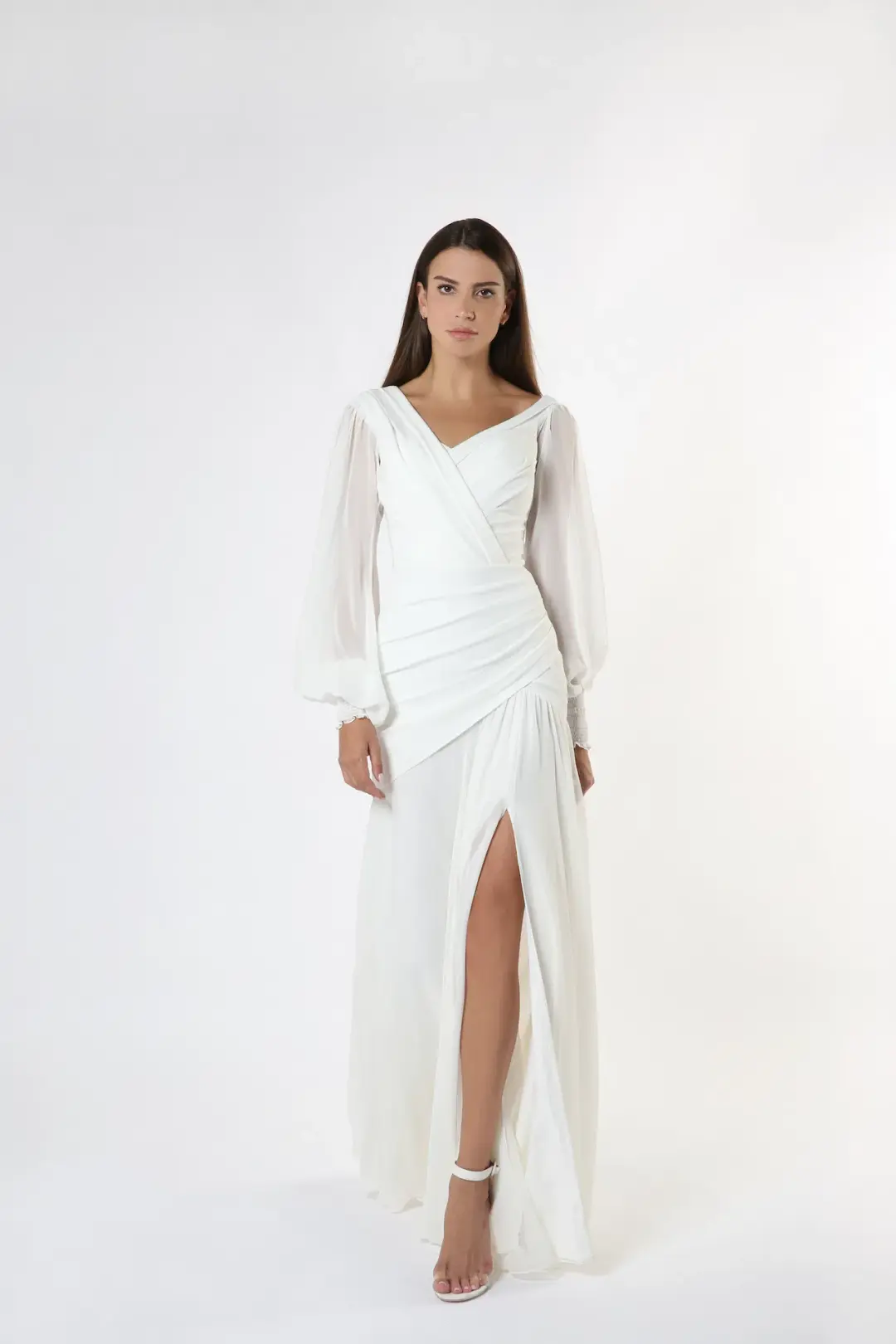 Zeena Zaki SS21-05-WHT Gown White Size S /Au  6  for rent on The Volte - main image