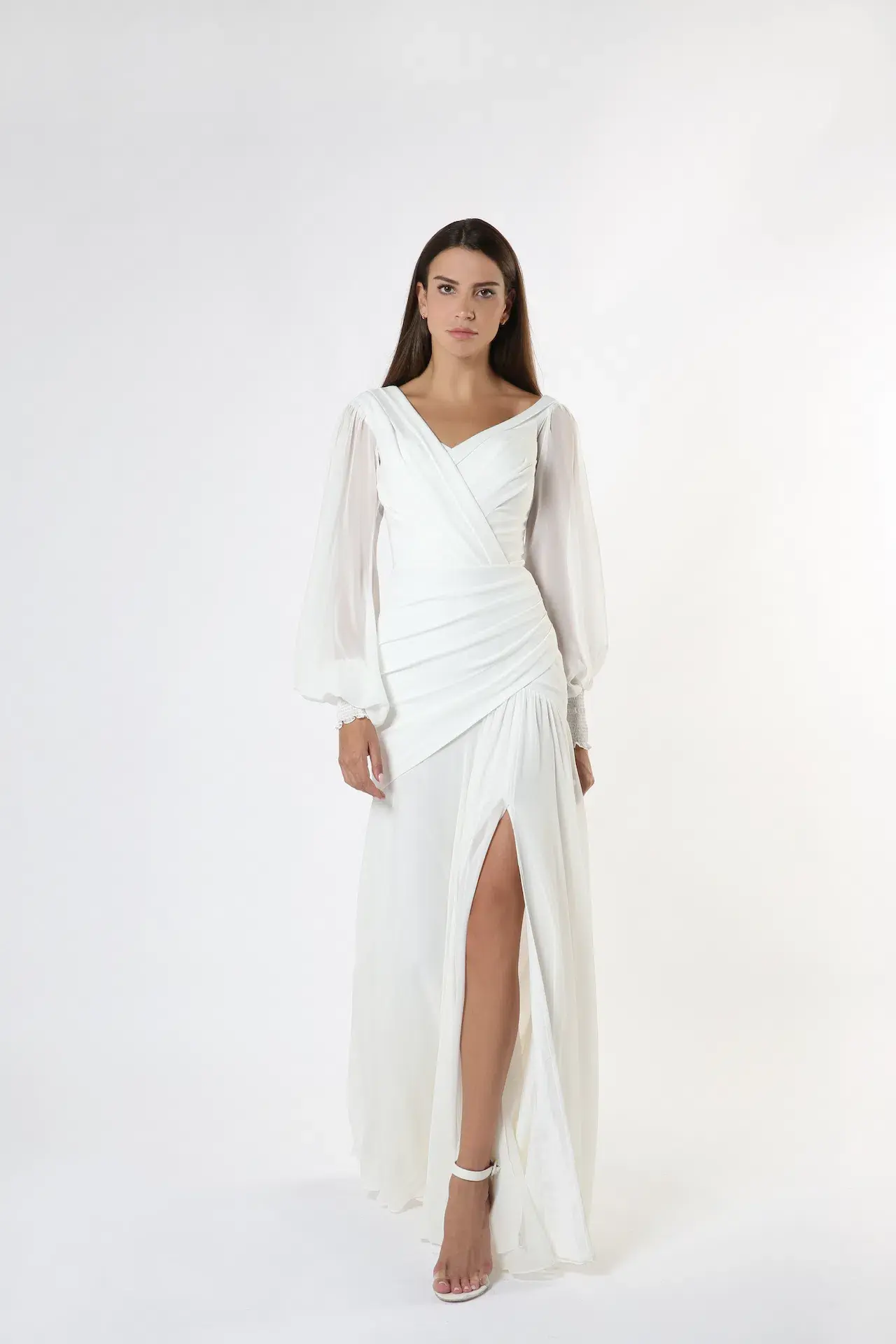 Zeena Zaki SS21-05-WHT Gown White Size S /Au  6  - Image 3