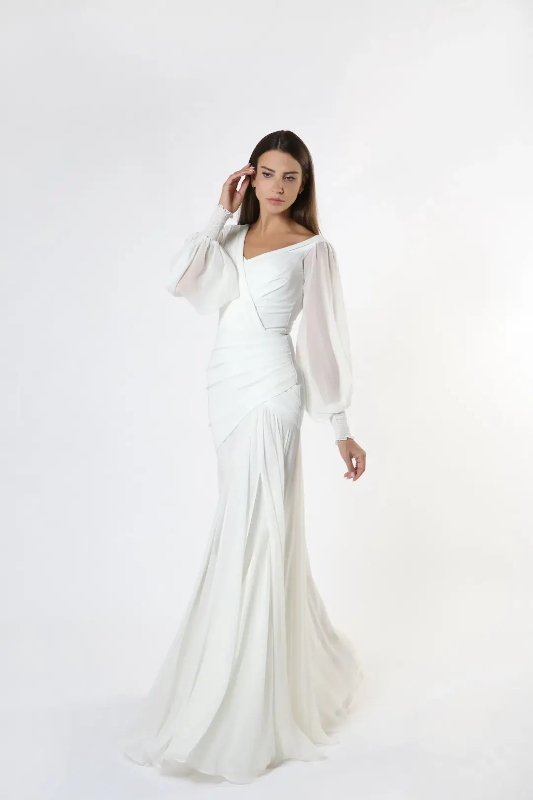 Zeena Zaki SS21-05-WHT Gown White Size S /Au  6  for rent on The Volte - main image