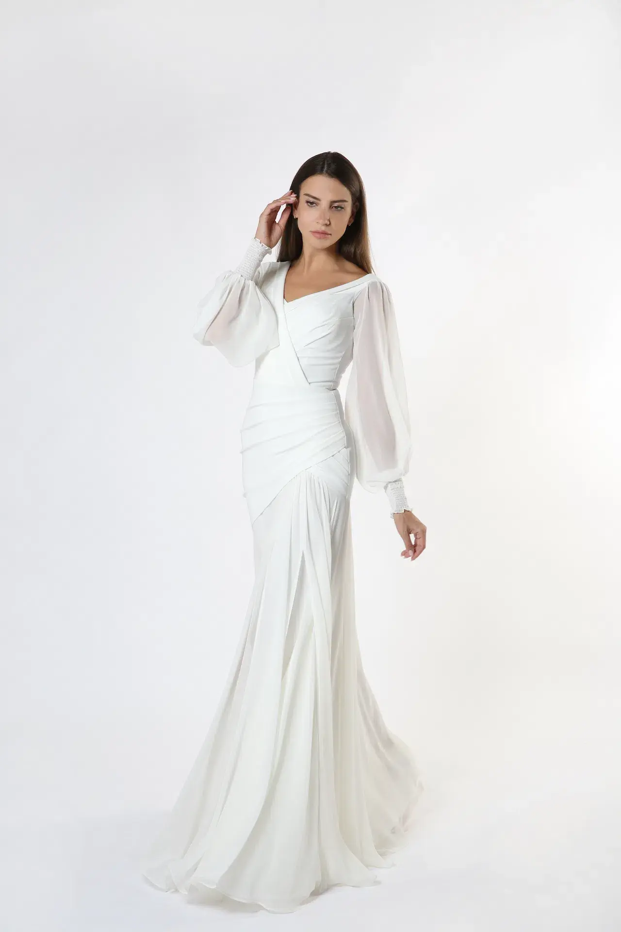 Zeena Zaki SS21-05-WHT Gown White Size S /Au  6  - Image 1