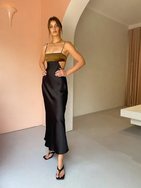 Bec & Bridge Agatha Dress Black/Bronze Size 12 for rent on The Volte - main image