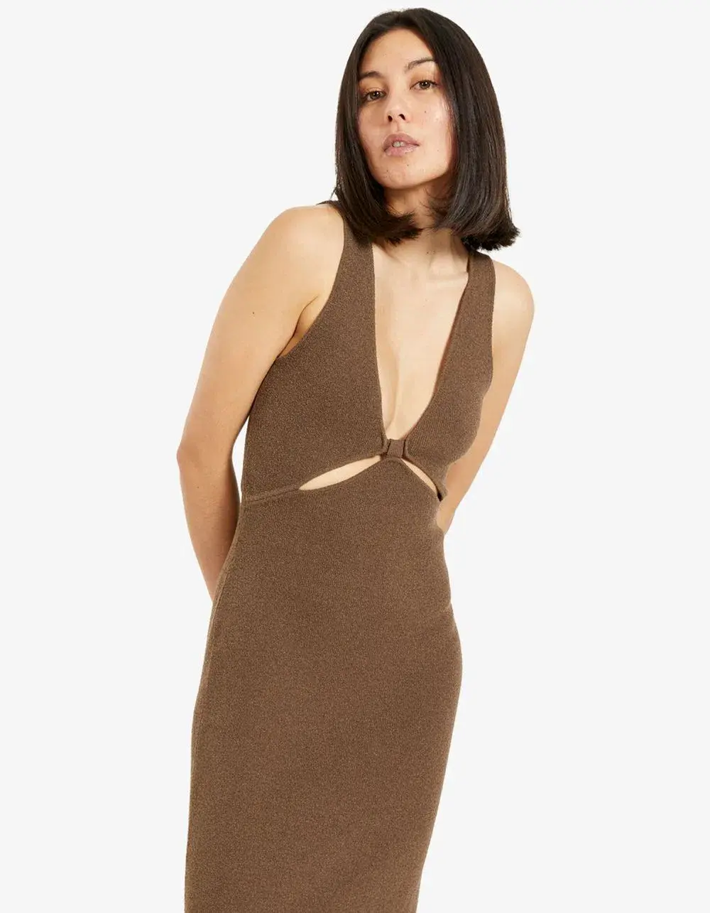 Bec & Bridge Zahara Knit Midi Dress Twig Brown Size XS/Au 6  - Image 2