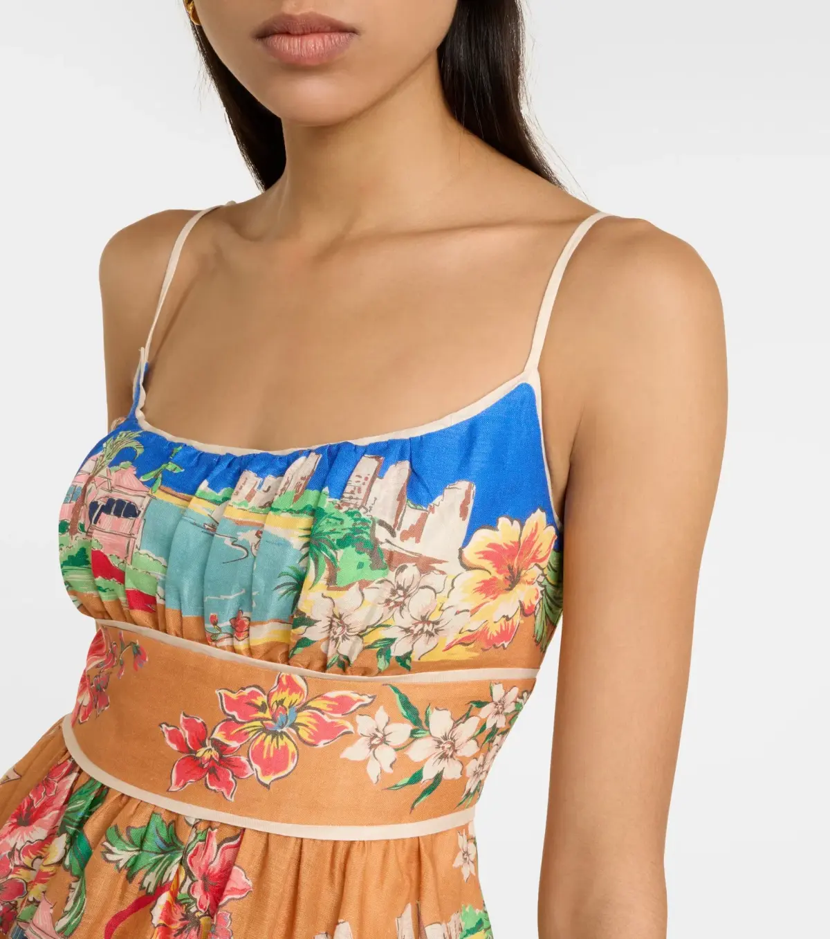Zimmermann Alight Picnic Midi Dress Nautical Map Print Size 0 / AU 8 - Image 2