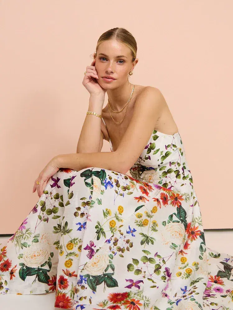 Sofia The Label Evie Midi Dress Enchanted Floral Size 6  - Image 3