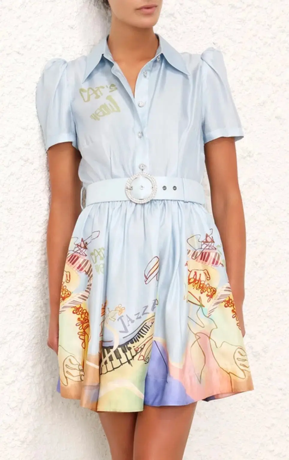 Zimmermann The Matchmaker Shirt Mini Dress in Blue Poster Size 3/Au 14  - Image 3