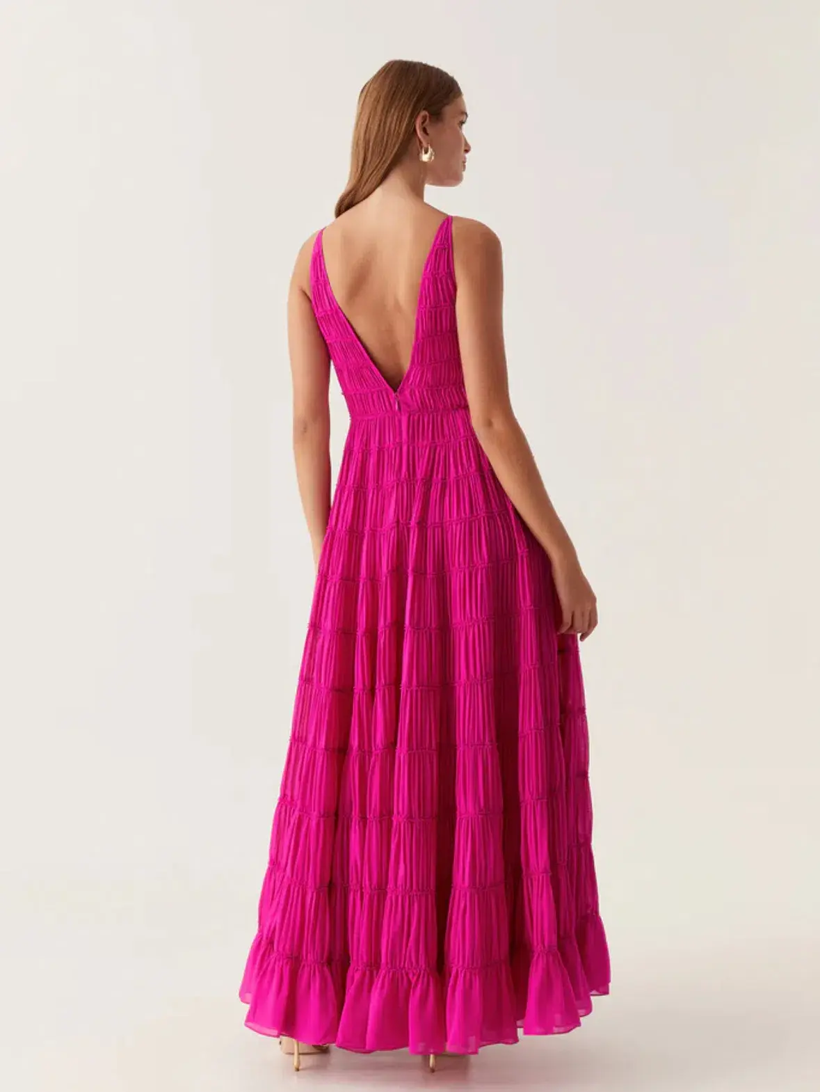 Aje Rosewood Ruched Gown Magenta Size  14 - Image 4