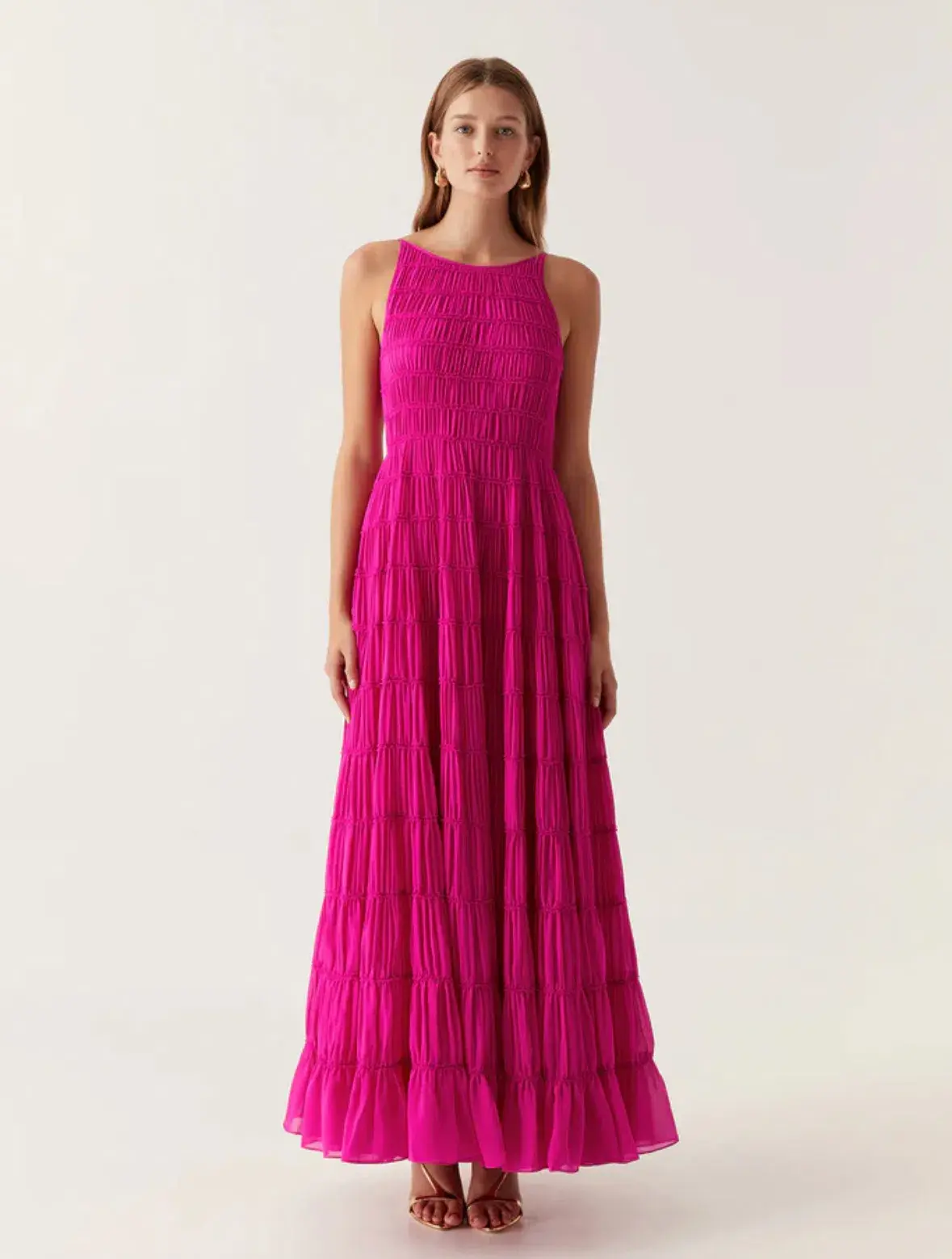 Aje Rosewood Ruched Gown Magenta Size  14 - Image 1