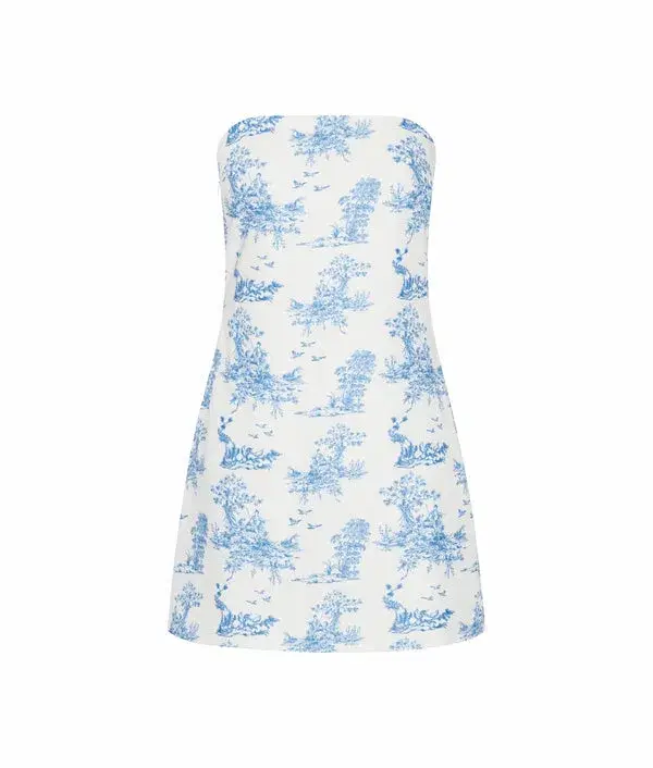 RQ the Label Paloma Dress Blue Toile Size 8 - Image 5