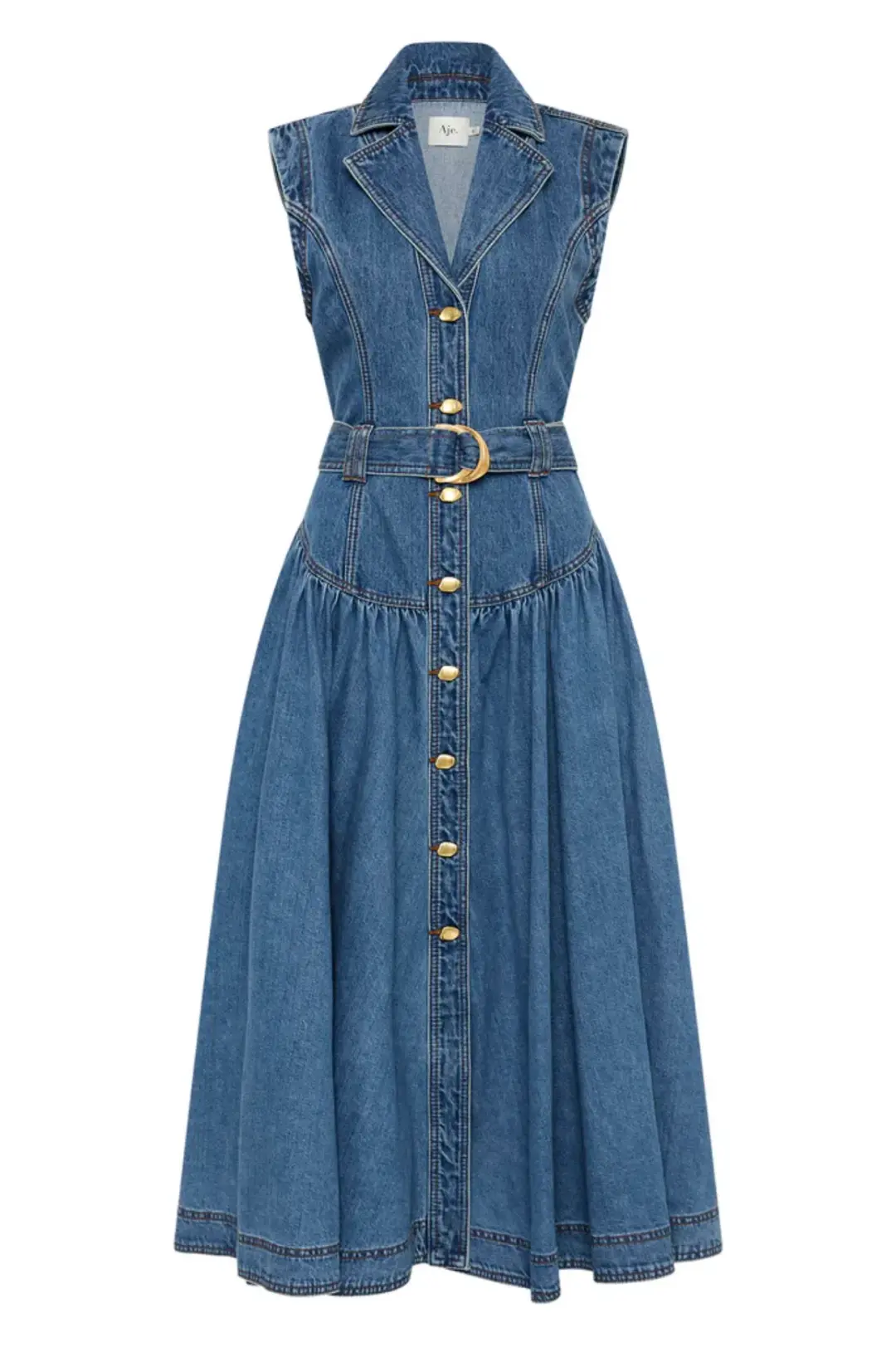 Aje Elena Denim Dress Blue Size 10 for rent on The Volte - main image