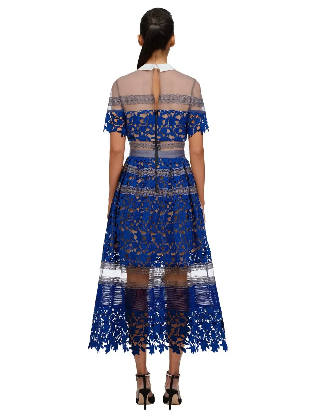 Self Portrait Liliana Dress Blue Lace Size 8 for rent on The Volte - main image