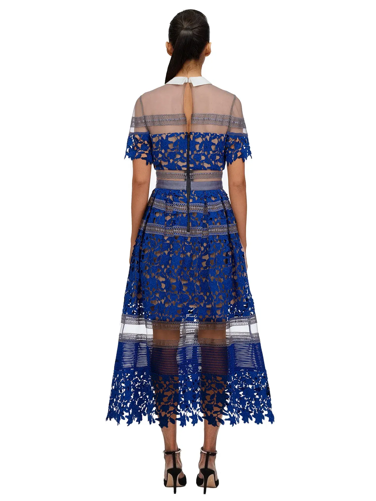 Self Portrait Liliana Dress Blue Lace Size 8 - Image 2