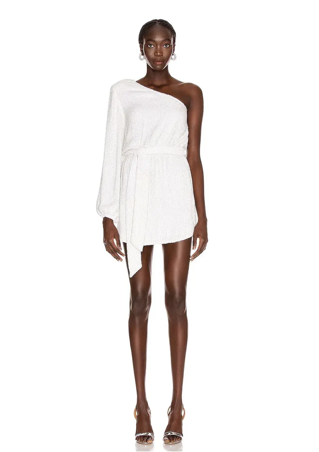Retrofete Bridget One Shoulder Dress White Size 10 - Image 1