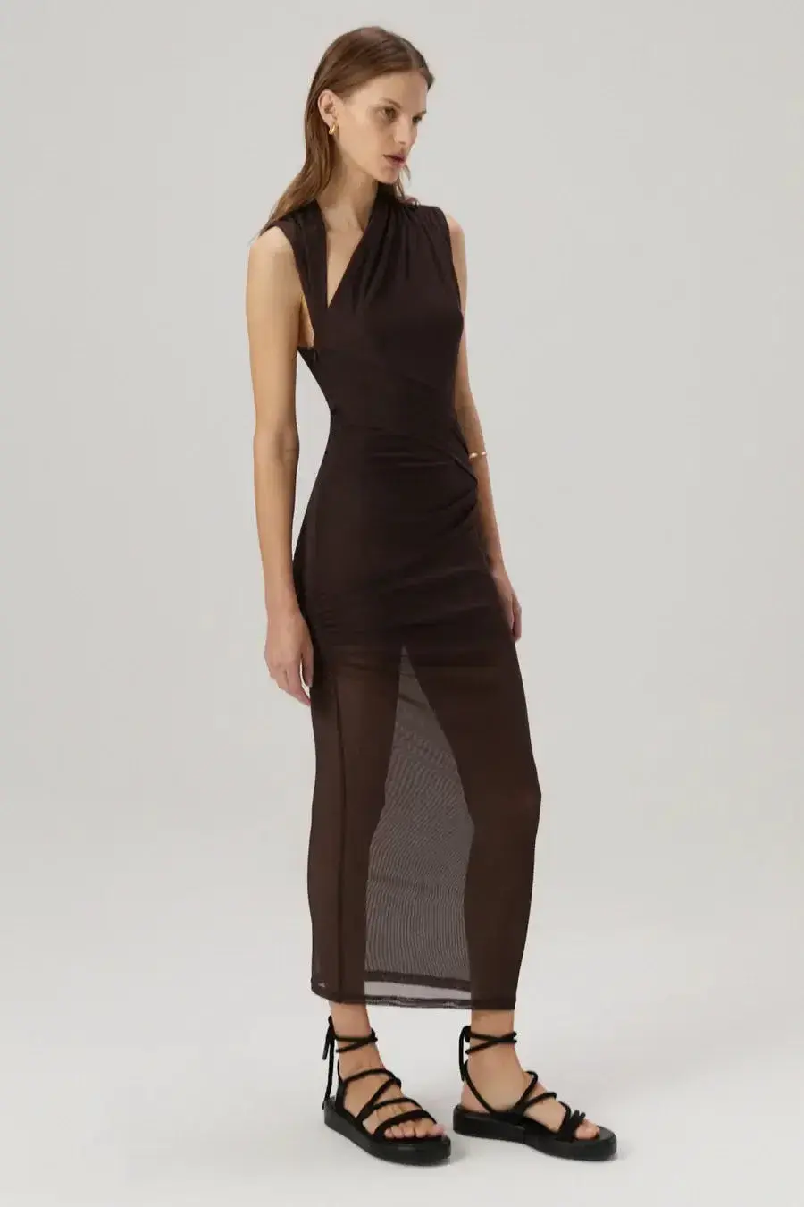 Misha Tillie Midi Dress Brown Size 10/M - Image 2