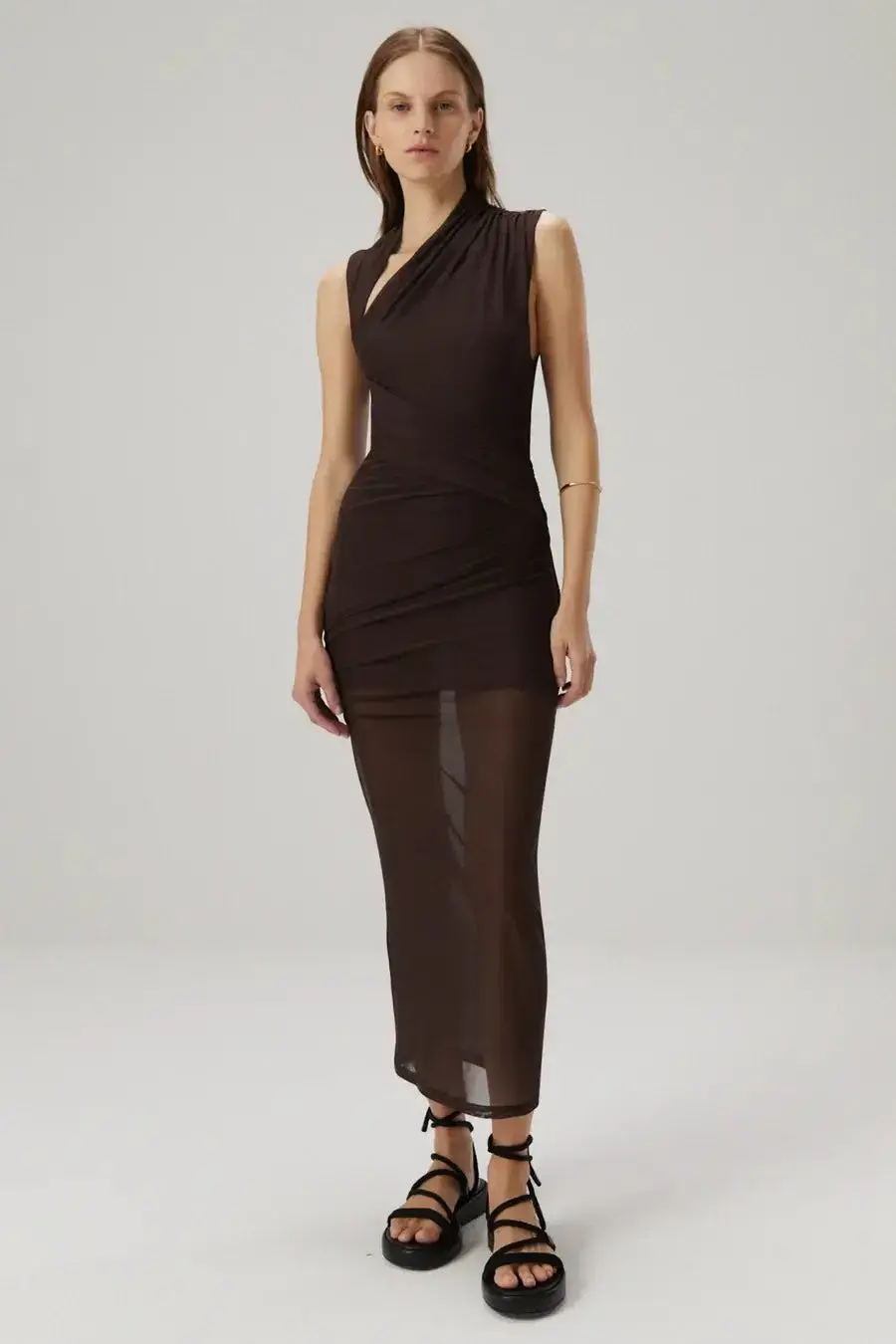 Misha Tillie Midi Dress Brown Size 10/M - Image 1