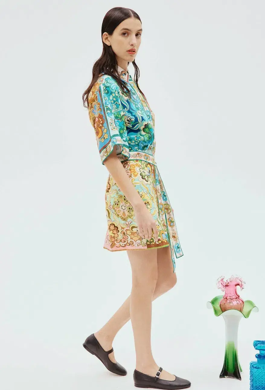 Alemais Dreamer Shirt Dress Multi Floral Size 6 - Image 2