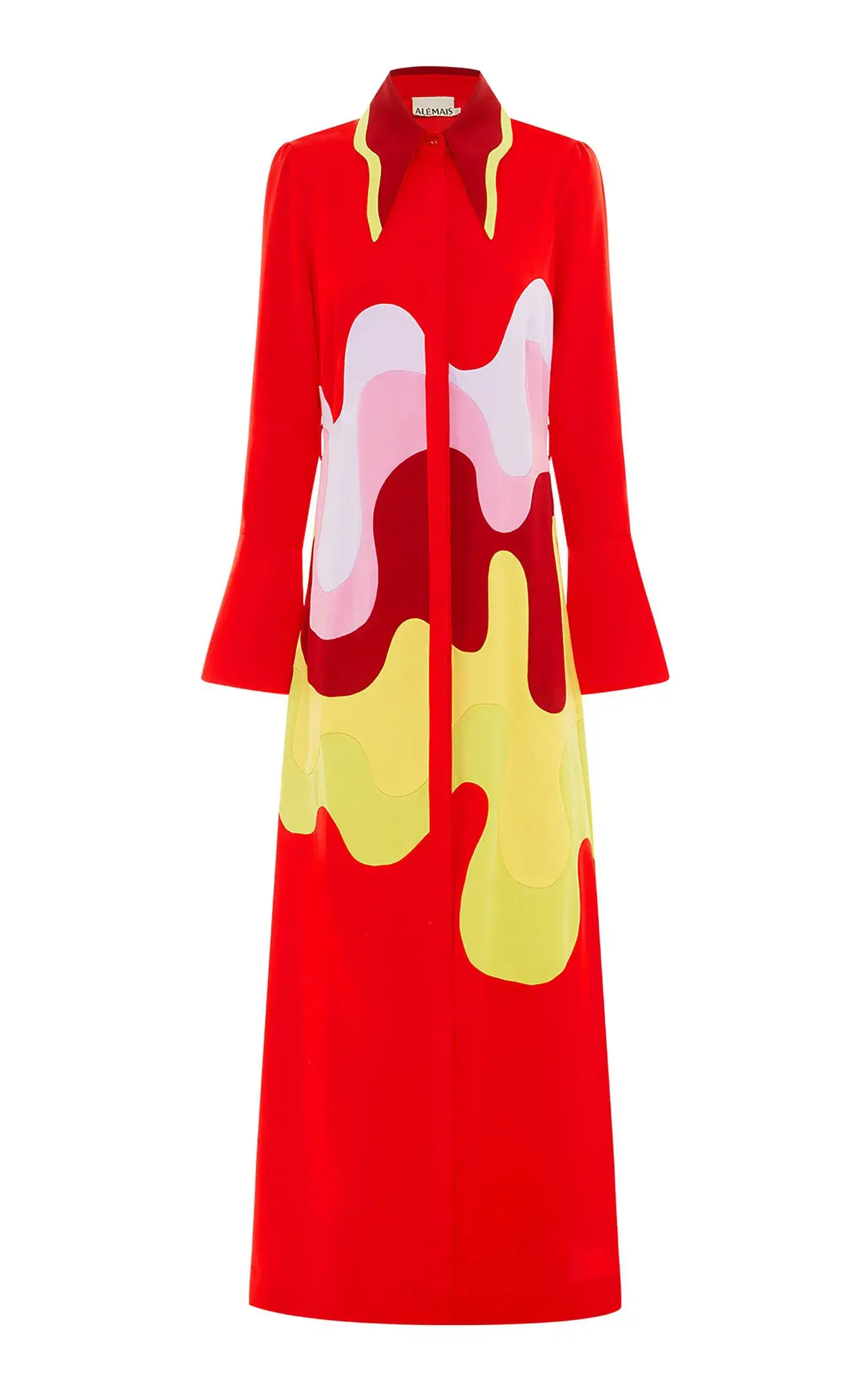 Alemais The Five Shirtdress Red Multi Size 14 - Image 3