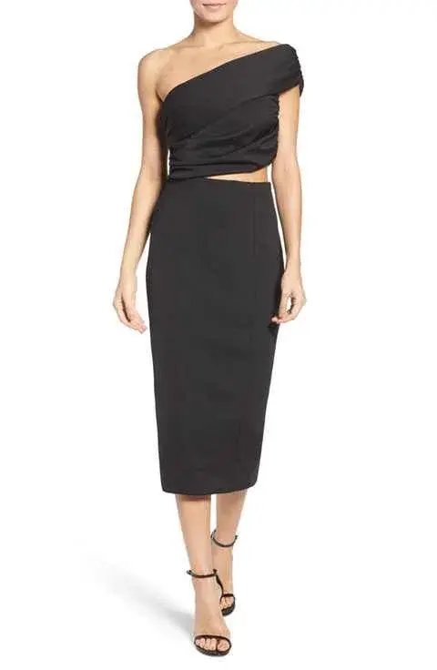 MISHA Beradonna One Shoulder Dress Black Size 6/XS - Image 1