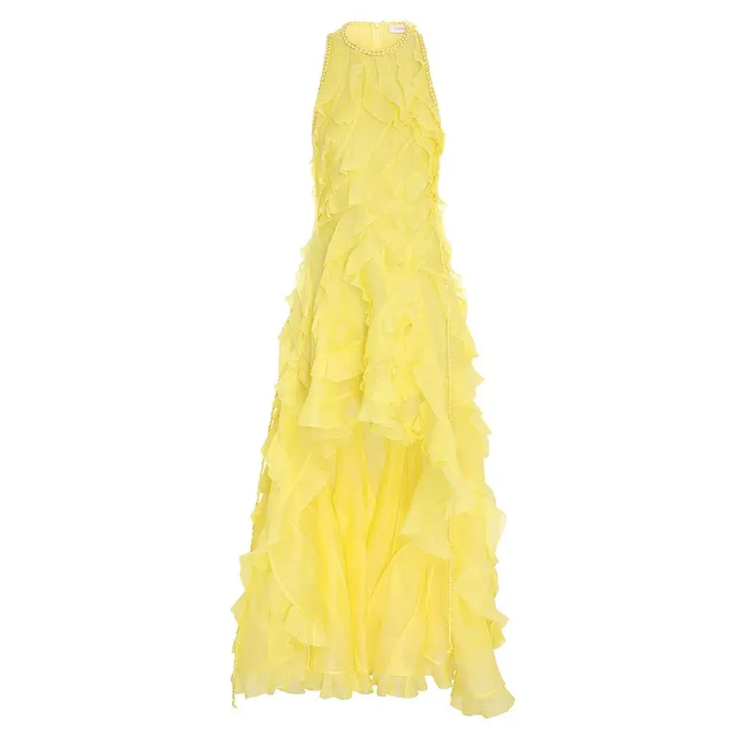 Zimmermann Wonderland Ruffle Gown Yellow Size 1 / AU 10 for rent on The Volte - main image