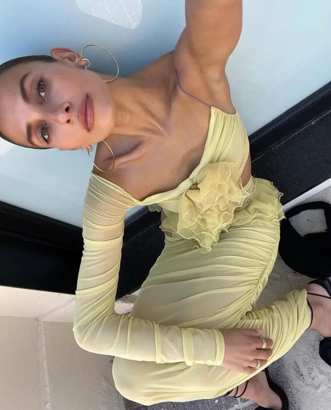 BEC & BRIDGE SPIRAL CRUSH ASYM MAXI | CITRUS - SIZE 10 for rent on The Volte - main image