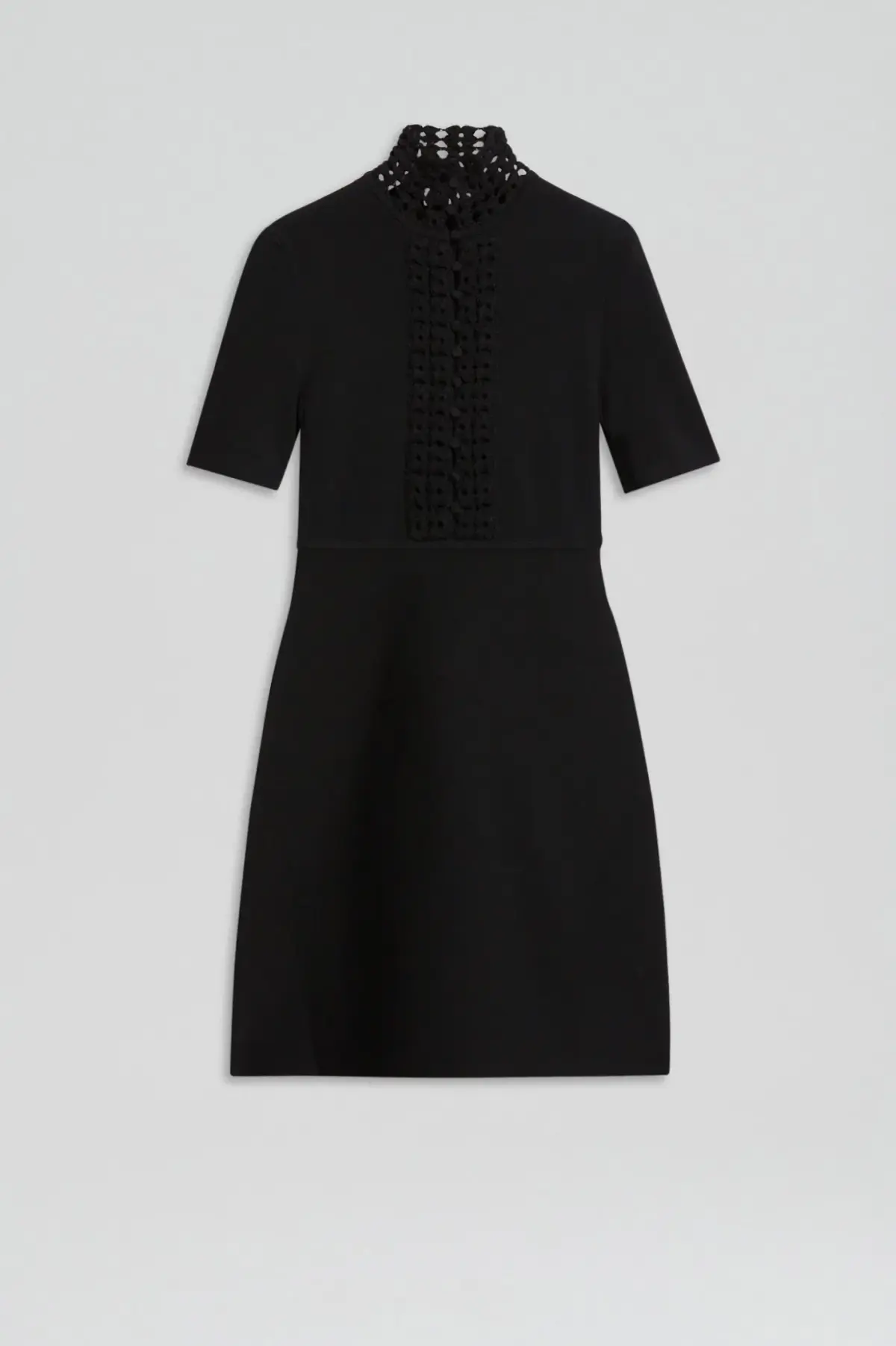 Scanlan Theodore Crepe Knit Daisy Mini Dress Black Size AU 6 - Image 5