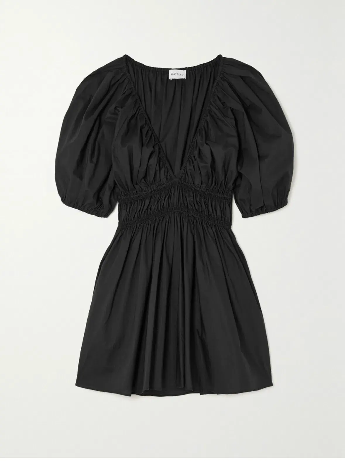 Matteau Mini Poplin Dress Organic Cotton Black Size AU 6 - Image 4