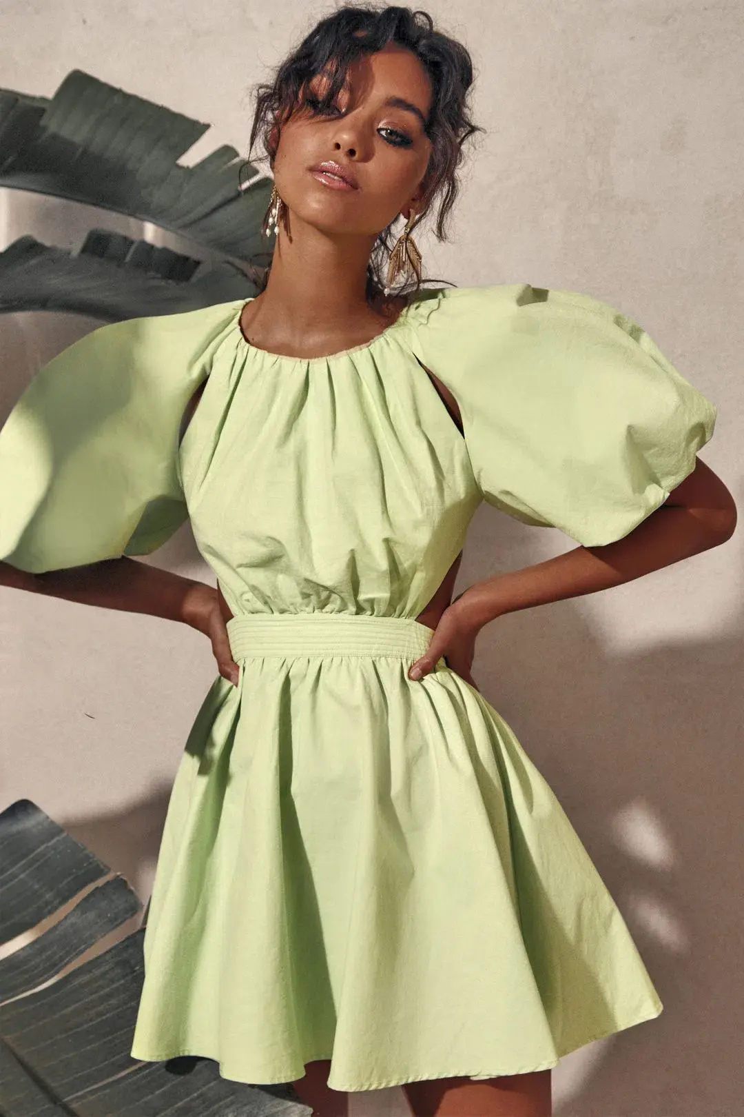 Mossman The Seahaze Mini Dress Green Size 6 for rent on The Volte - main image