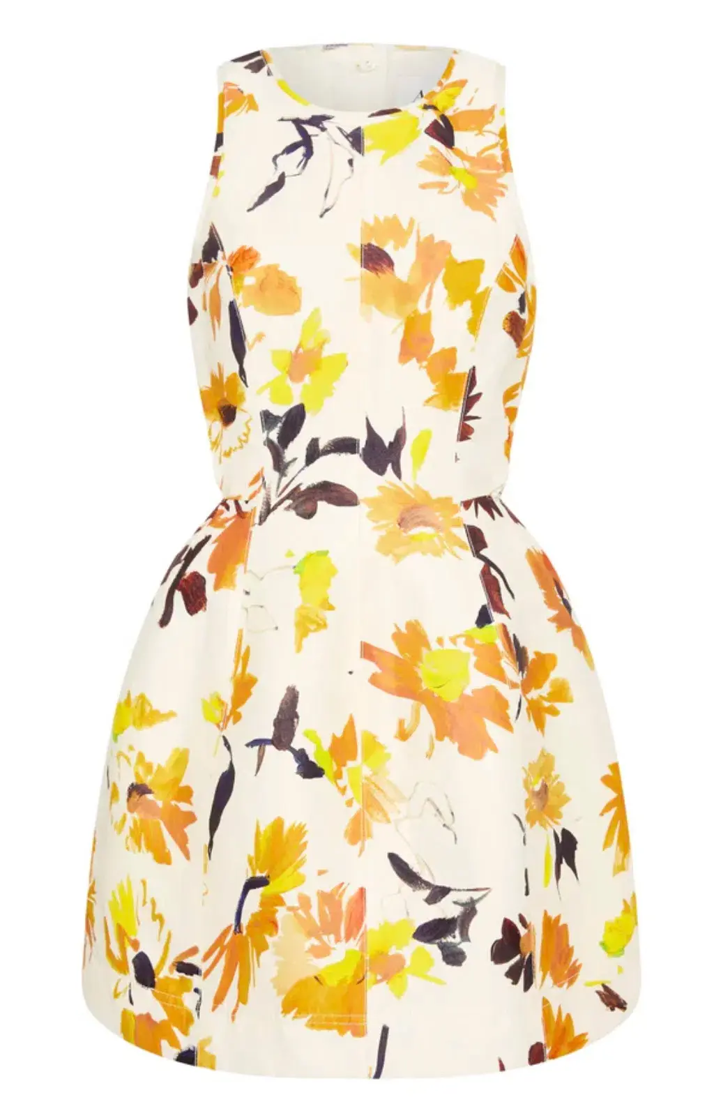 Aje Tulip Cut Out Mini Dress Pressed Sunflowers Size AU 12 - Image 4