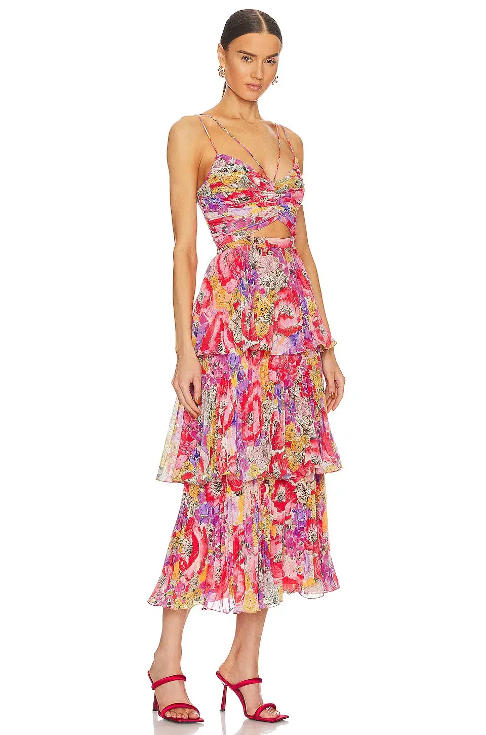Amur Luke Pleated Tier Dress Floral Size AU 8 for rent on The Volte - main image