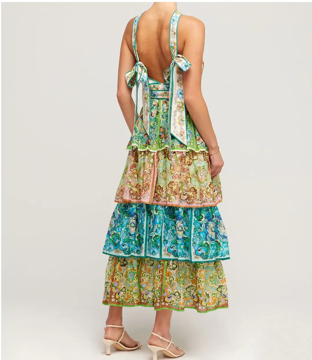 Alemais Dreamer Halter Tier Dress in Multi Size 10 - Image 3