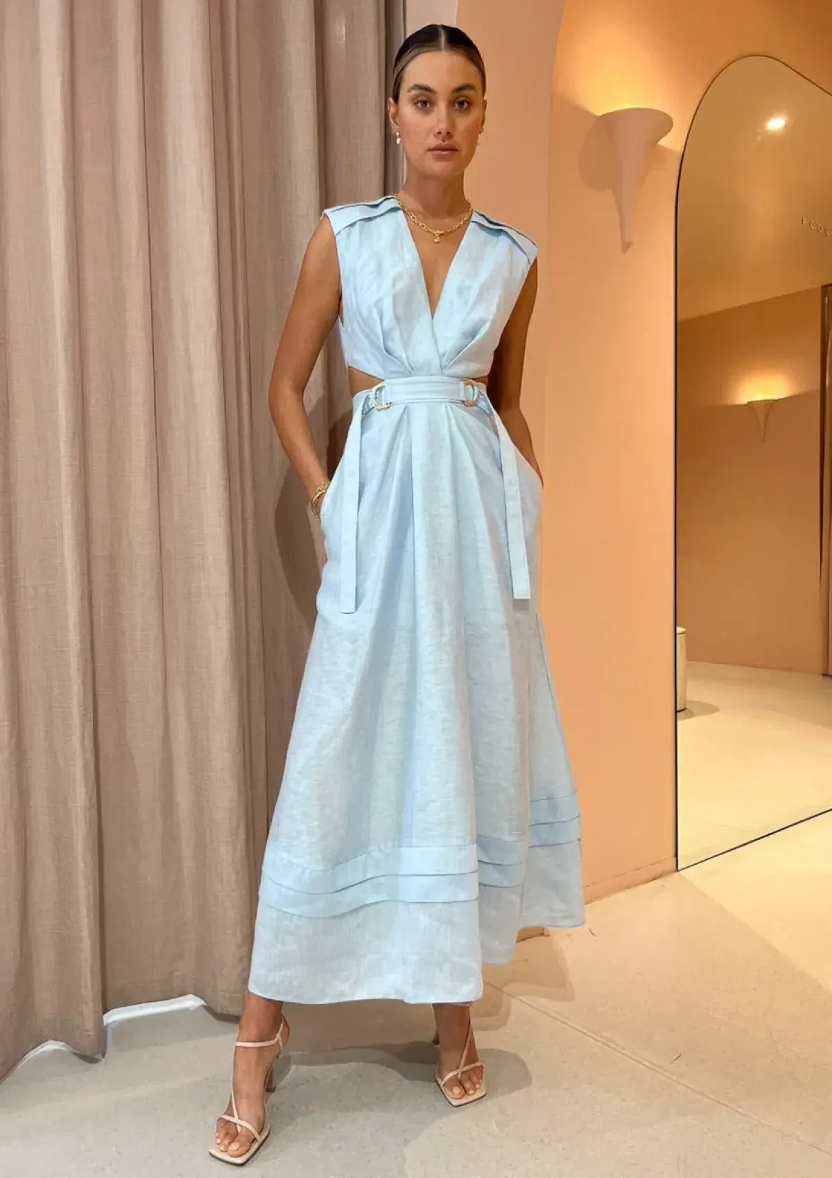 Acler Telford Dress Cloud Blue Size 10 - Image 1